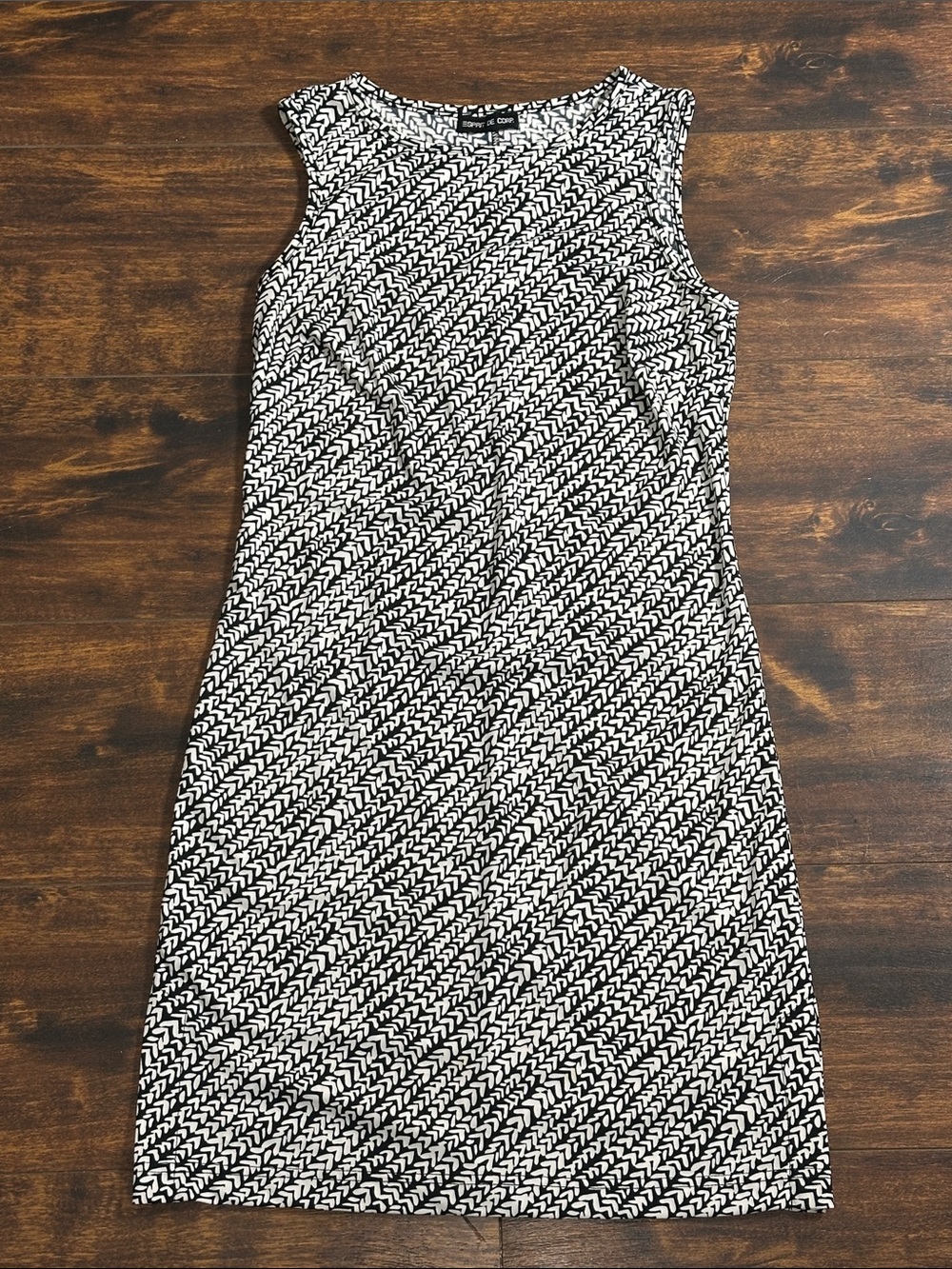 Esprit de Corp B&W Herringbone Knit Shift Dress 🖤🤍 Sleeveless
